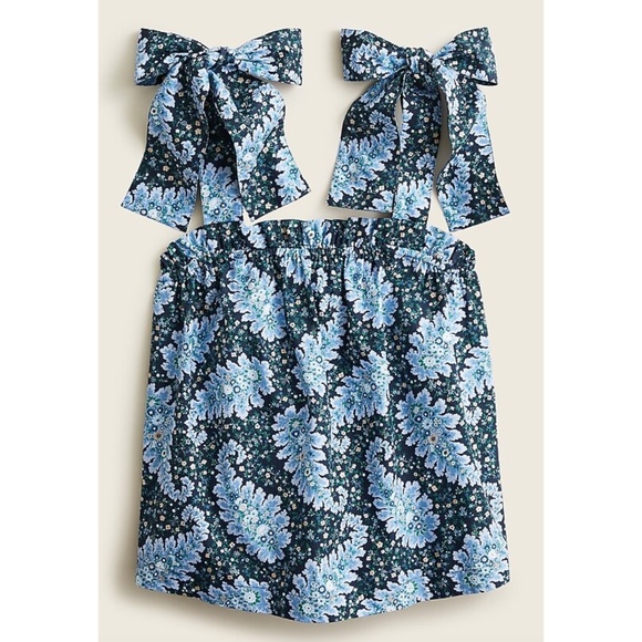 New J. Crew Collection Paisley Tie Shoulder Crop Tank Top - Picture 1 of 6